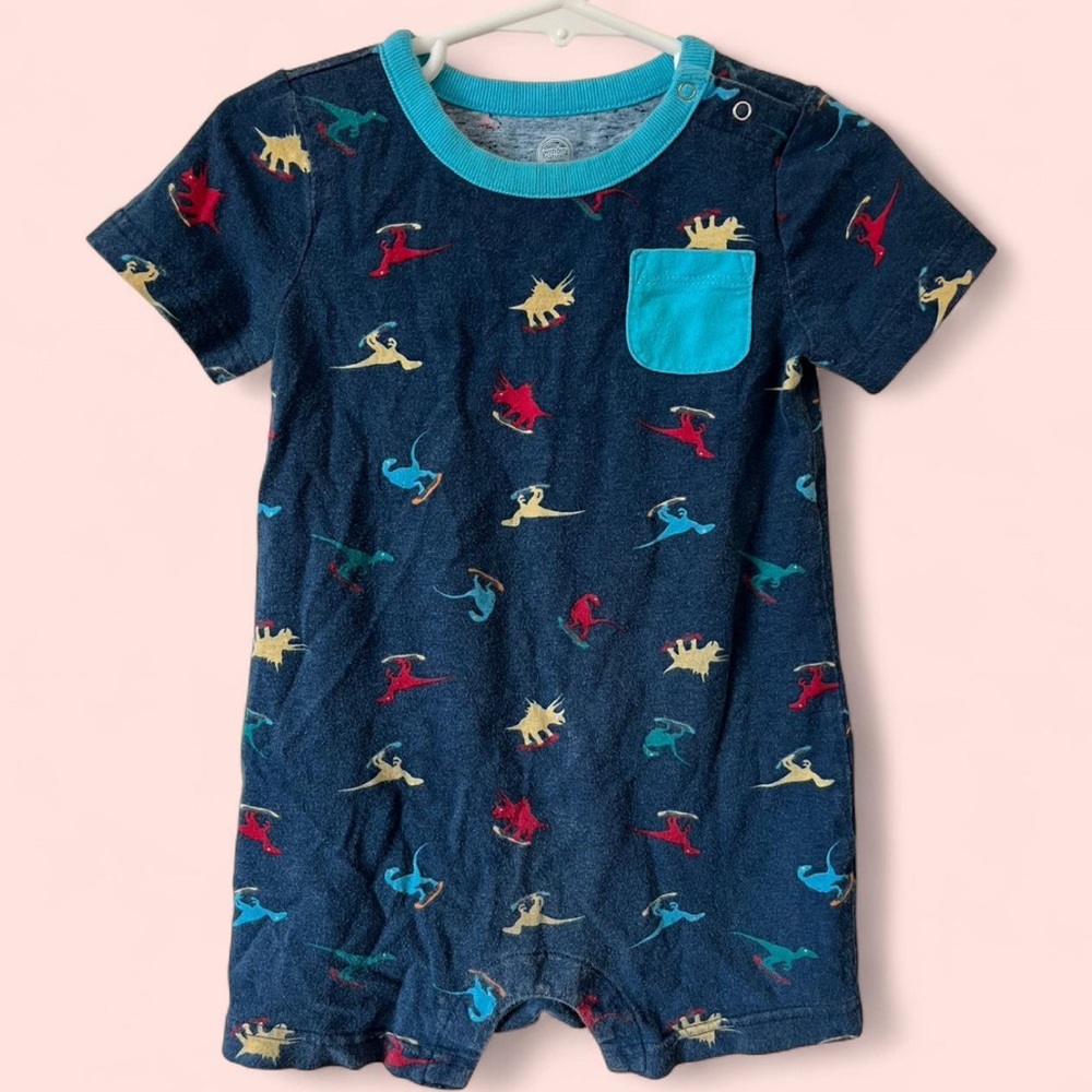 🧡 2/$8 24 Months Wonder Nation Dinosaur One Piece Romper Shorts